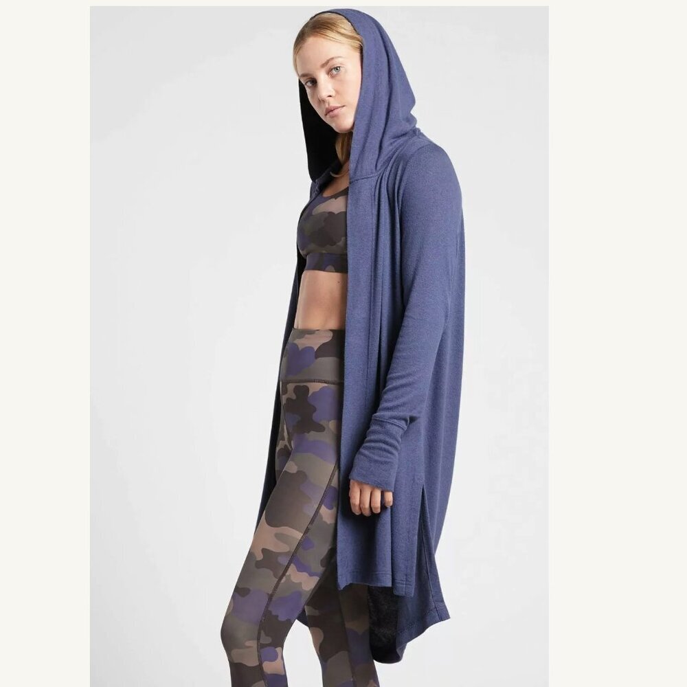 Athleta Knit Harmony Wrap Cardigan Cocoon Sweater Cardi Swept Away Medium - Picture 2 of 11